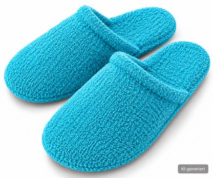 DONNA Damen Frottee Pantoffeln Türkis Einheitsgröße Hausschuhe Made in Italy G