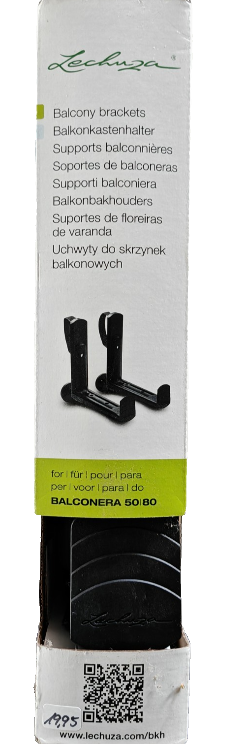 LECHUZA BALCONERA Balkonkastenhalter 2er Set Schwarz bis 25kg Geländer D10