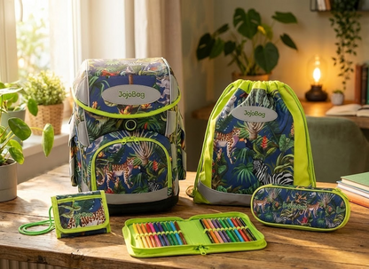Jojobag Büchertasche Set Federmappe Sportbeutel Geldbörse Schultasche Kinder D8