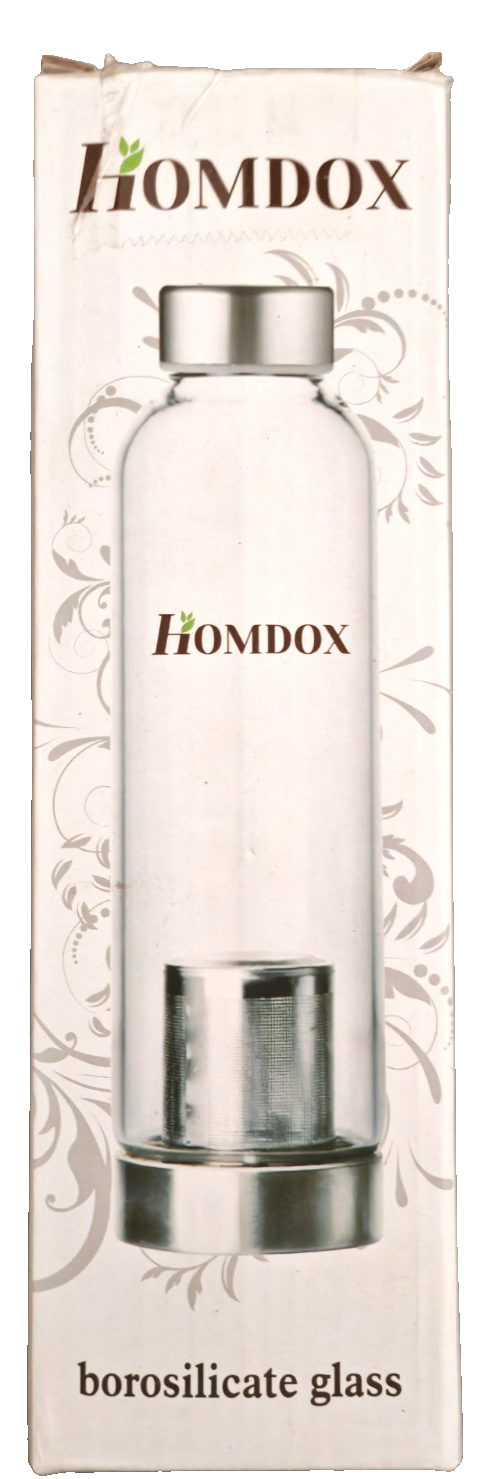 Homdox Borosilikat Glas Trinkflasche Hitzebeständig Auslaufsicher Wasser B3