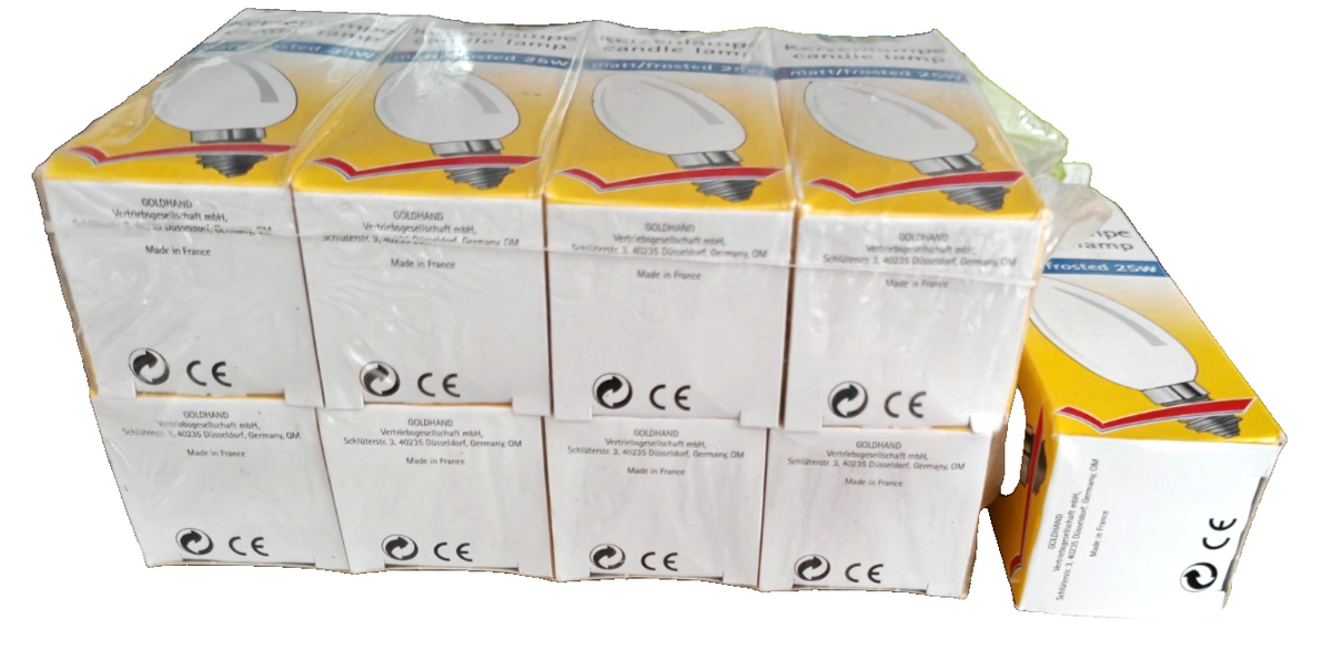 9x aro Kerzenlampe E14 25W 230V Matt Glühlampe Kerzenbirne Leuchtmittel HA34