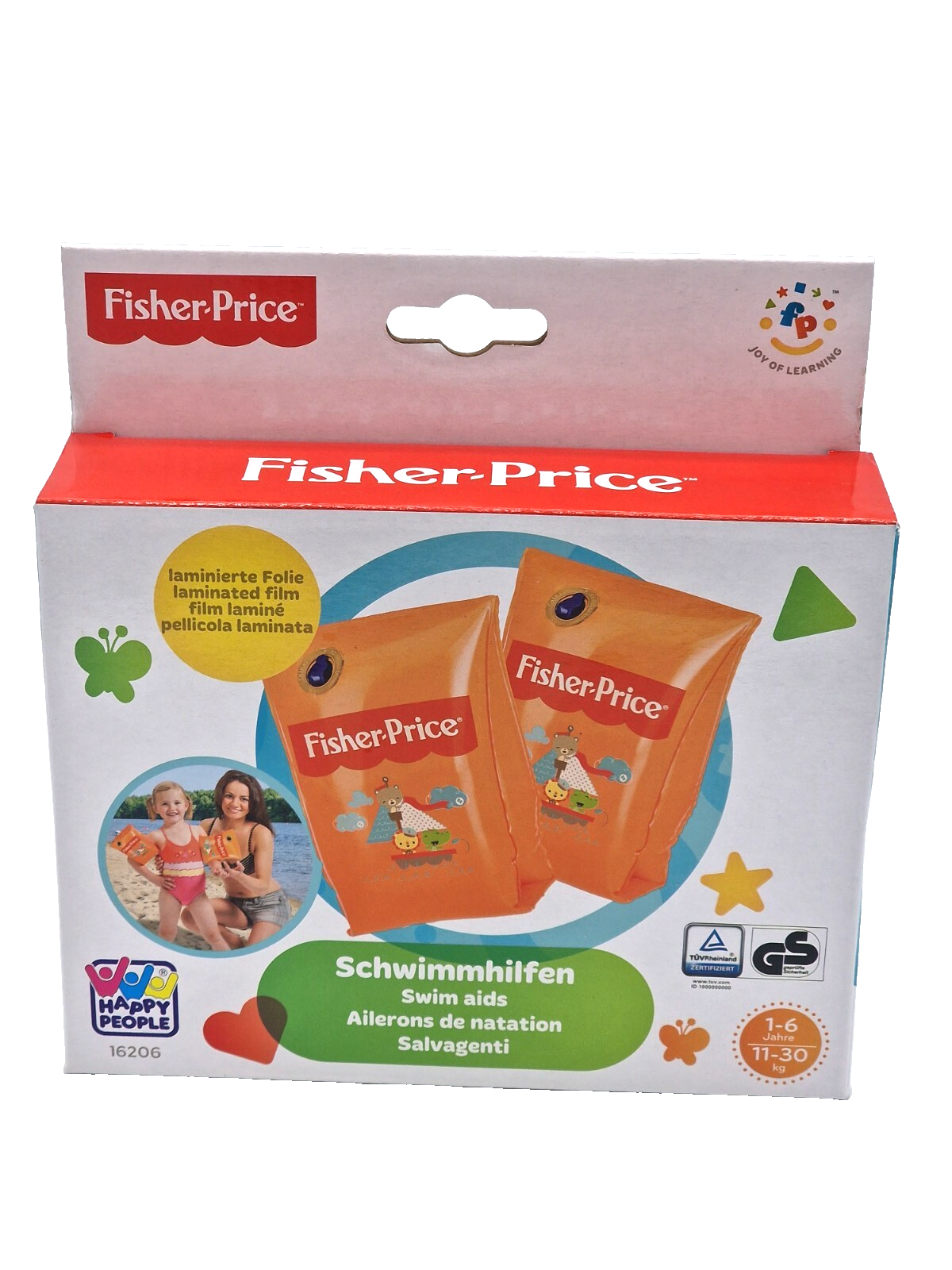 Fisher-Price Schwimmflügel Kinder 1–6 Jahre Orange Schwimmhilfe Wasserflügel D4