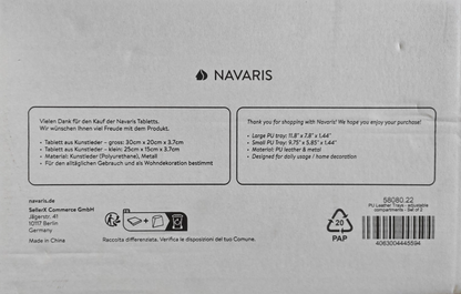 Navaris Tablett Kunstleder 2er Set mit Trennwand Aufbewahrung Organizer C-03