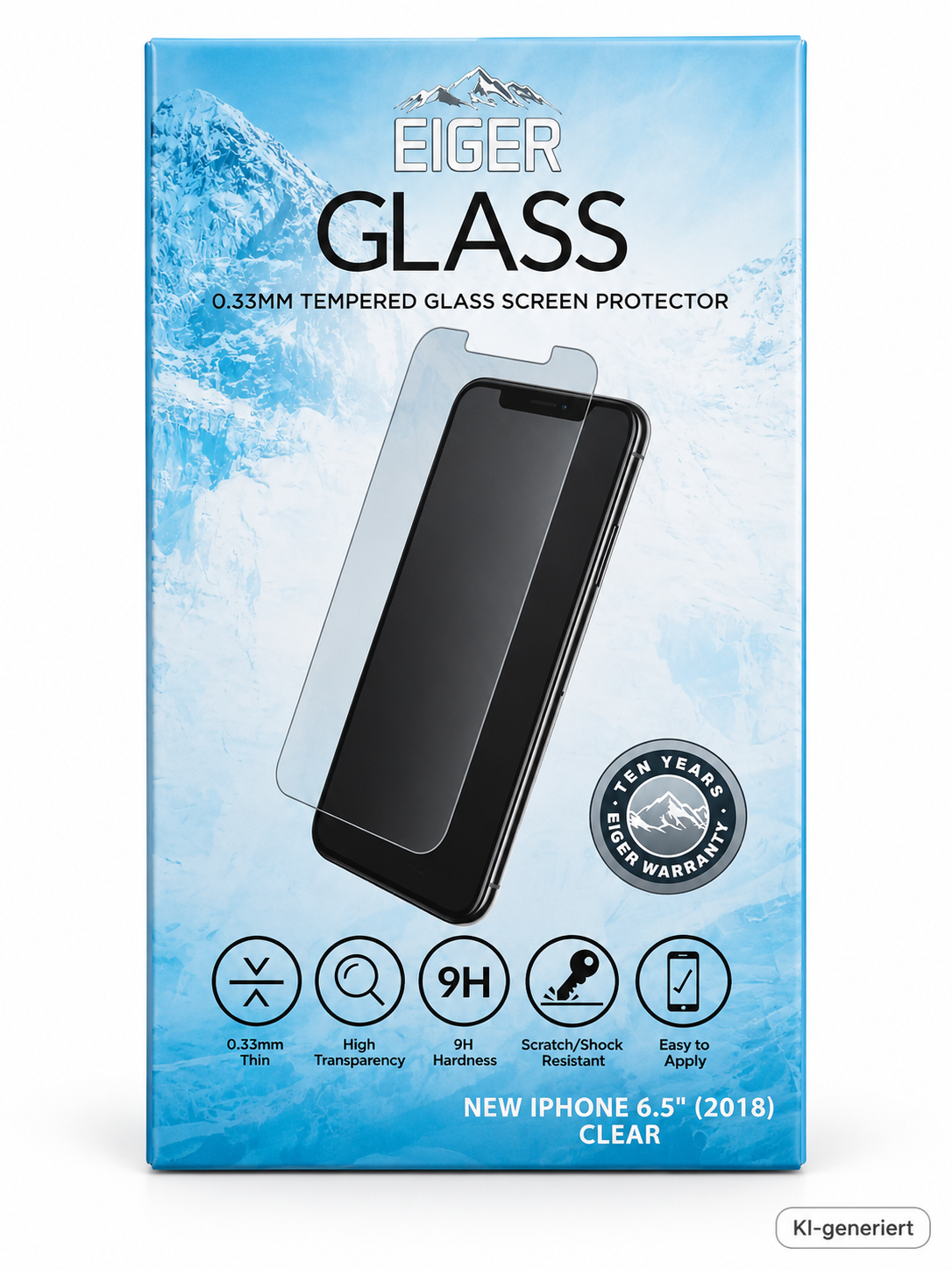 Eiger Glass Schutzglas iPhone XS Max / 11 Pro Max 6,5" 9H Displayschutz A9