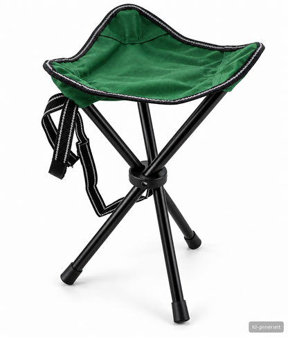 Campinghocker Klapphocker Dreibein Faltstuhl Grün Angelhocker Outdoor Tragbar E2