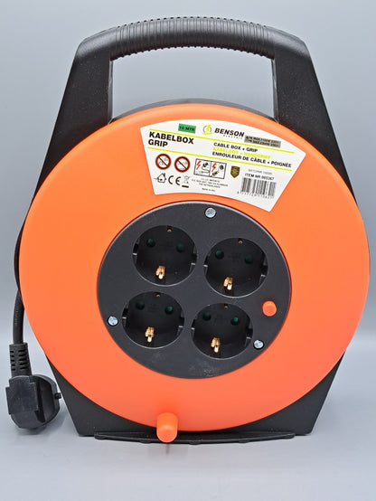 Benson Electric Kabeltrommel 10m Stromtrommel mit Handgriff Verlängerung