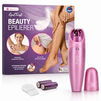 RelaxVital Epil Twist Beauty Epilierer LED Haarentferner Gesicht Beine Achseln