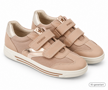 Primigi Damen Sneaker Gr. 37 Rosa Leder Klettverschluss Metallic Schuhe G2