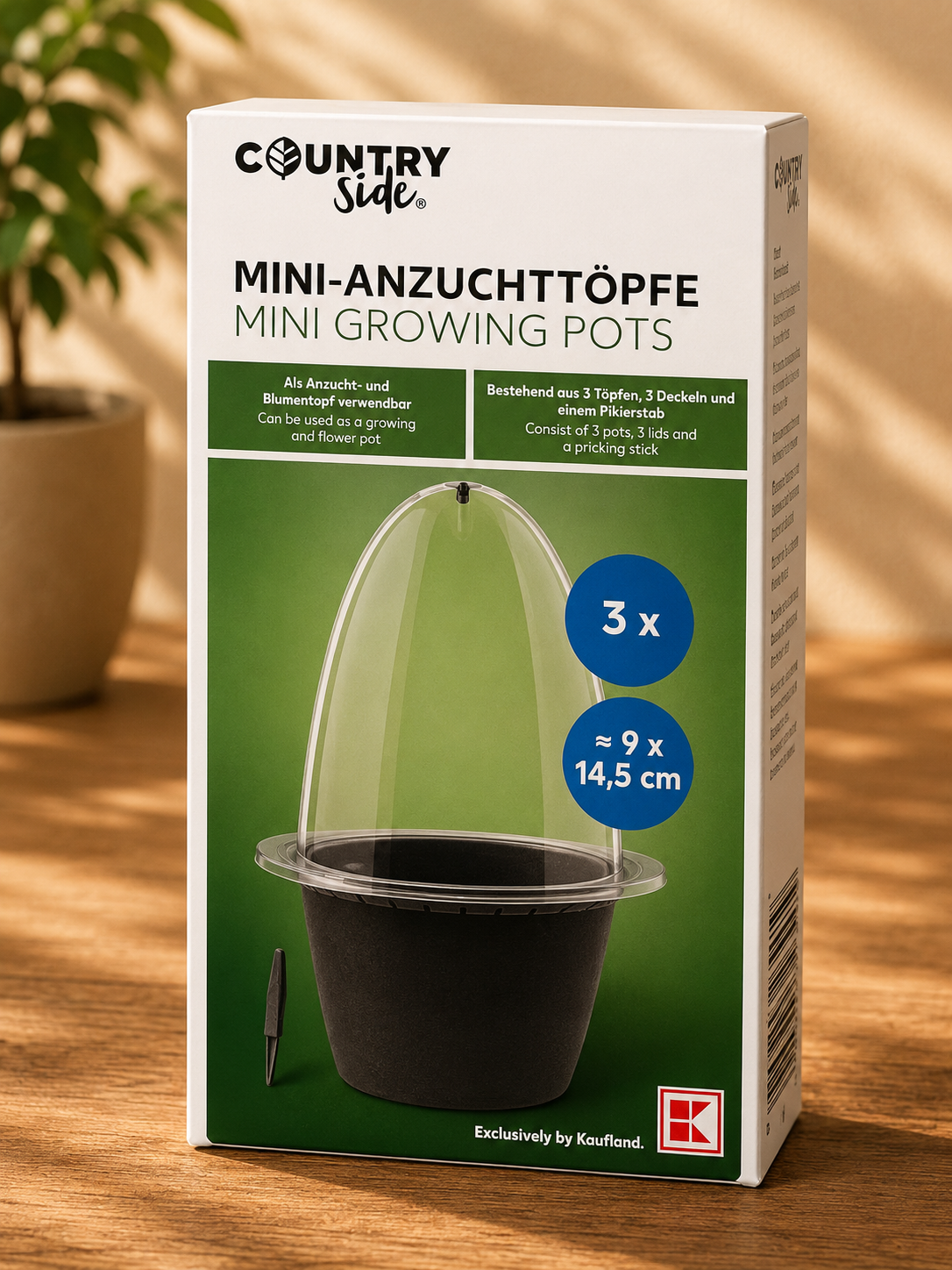 Country Side Mini-Anzuchttöpfe 9er Set 14,5 cm Pflanztöpfe Aussaat Kräuter B5