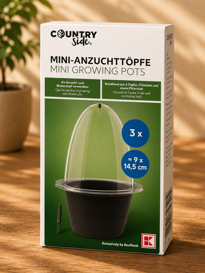 Country Side Mini-Anzuchttöpfe 9er Set 14,5 cm Pflanztöpfe Aussaat Kräuter B5