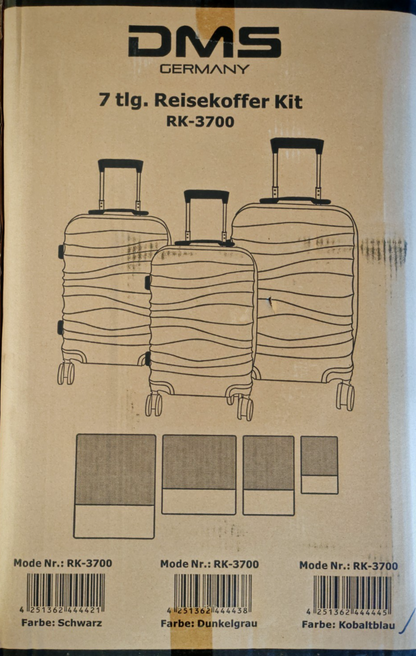 DMS 7tlg Kofferset ABS Hartschale Trolley Set Reisekoffer Kobalt Blau HO-A25