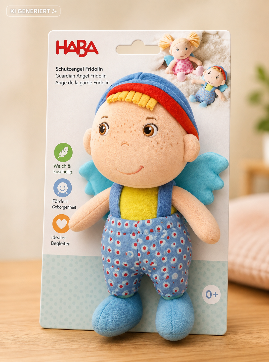 HABA Schutzengel Frido Stoffpuppe Kuschelpuppe Schmusepuppe Baby Kinder D4