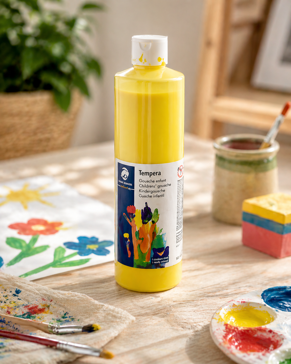 Staedtler Noris Schulmalfarbe 500ml Gelb Bastelfarbe Kinder Kreativ
