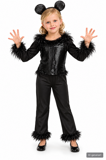 Magomora Kinder Zauberin Kostüm 3-5 Jahre Schwarz Fasching Halloween Hexe  G