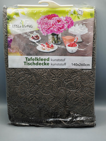 Lesli Living Tischdecke 140×260 cm – robuste Kunststoffdecke in Braun