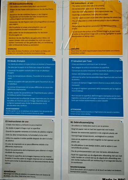 100 Blatt Fotopapier A4 240g Hochglanz Tintenstrahldrucker wasserfest D09
