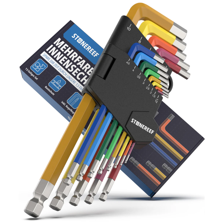 Innensechskantschlüssel Set 13tlg Kugelkopf 1,27-10mm Inbus