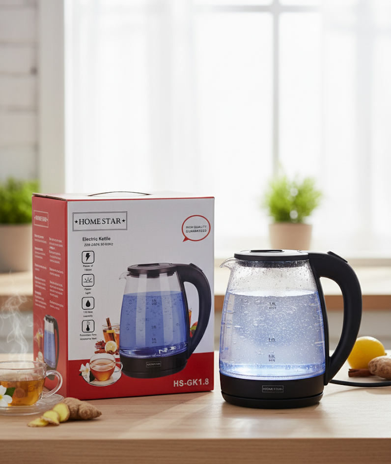 Home Star Wasserkocher HS-GK1,8 1,8L Schnellkocher Küche