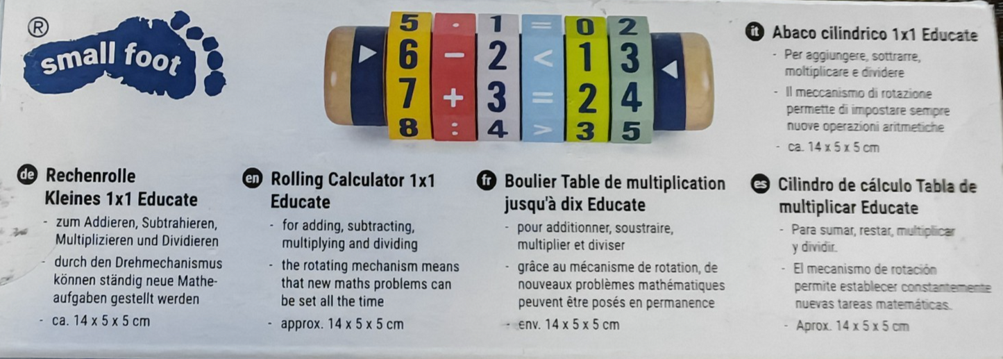 Small Foot Rechenrolle „Kleines 1×1“ | Lernspielzeug Mathematik Kinder