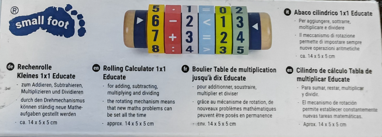Small Foot Rechenrolle „Kleines 1×1“ | Lernspielzeug Mathematik Kinder