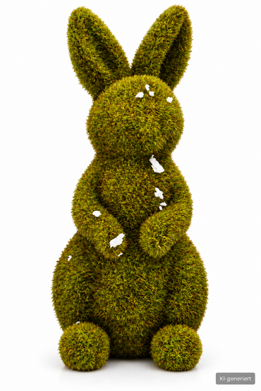 Deko Hase mit Moosoptik ca. 23 cm Osterhase Grün Osterdeko Frühlingsdeko E1