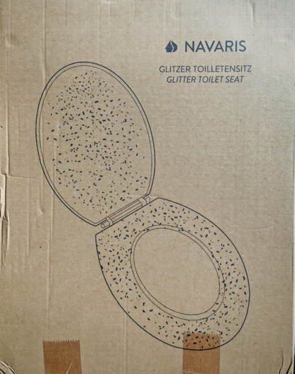 Navaris WC Sitz Glitzer Transparent Toilettensitz Klobrille Soft Deckel E2