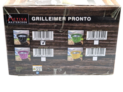 ACTIVA Grilleimer Pronto Schwarz Holzkohlegrill Camping BBQ 27 cm HA22