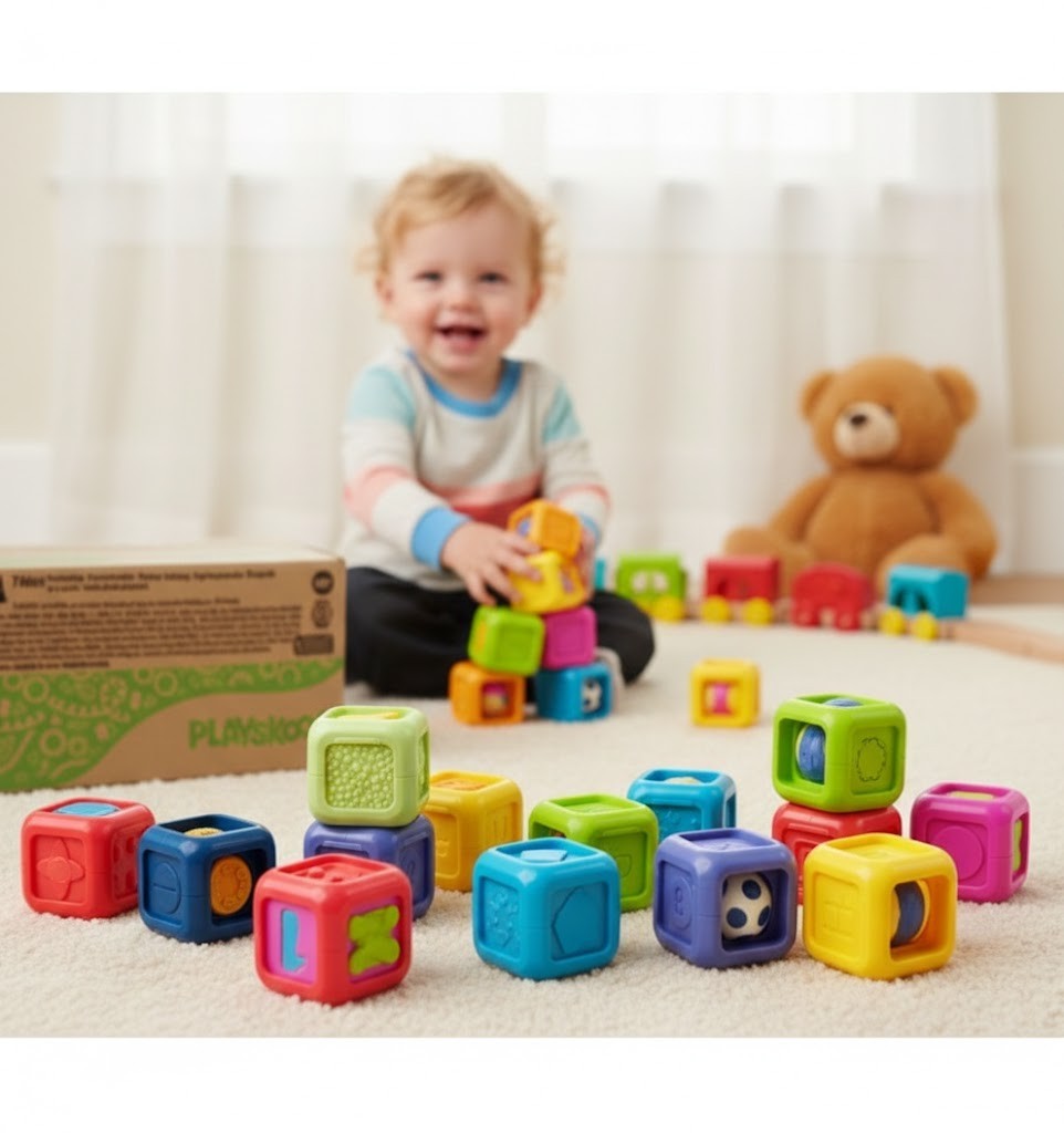 Playskool Bausteine Tierdesign Spielzeugblocks für Babys & Kleinkinder ab 6M