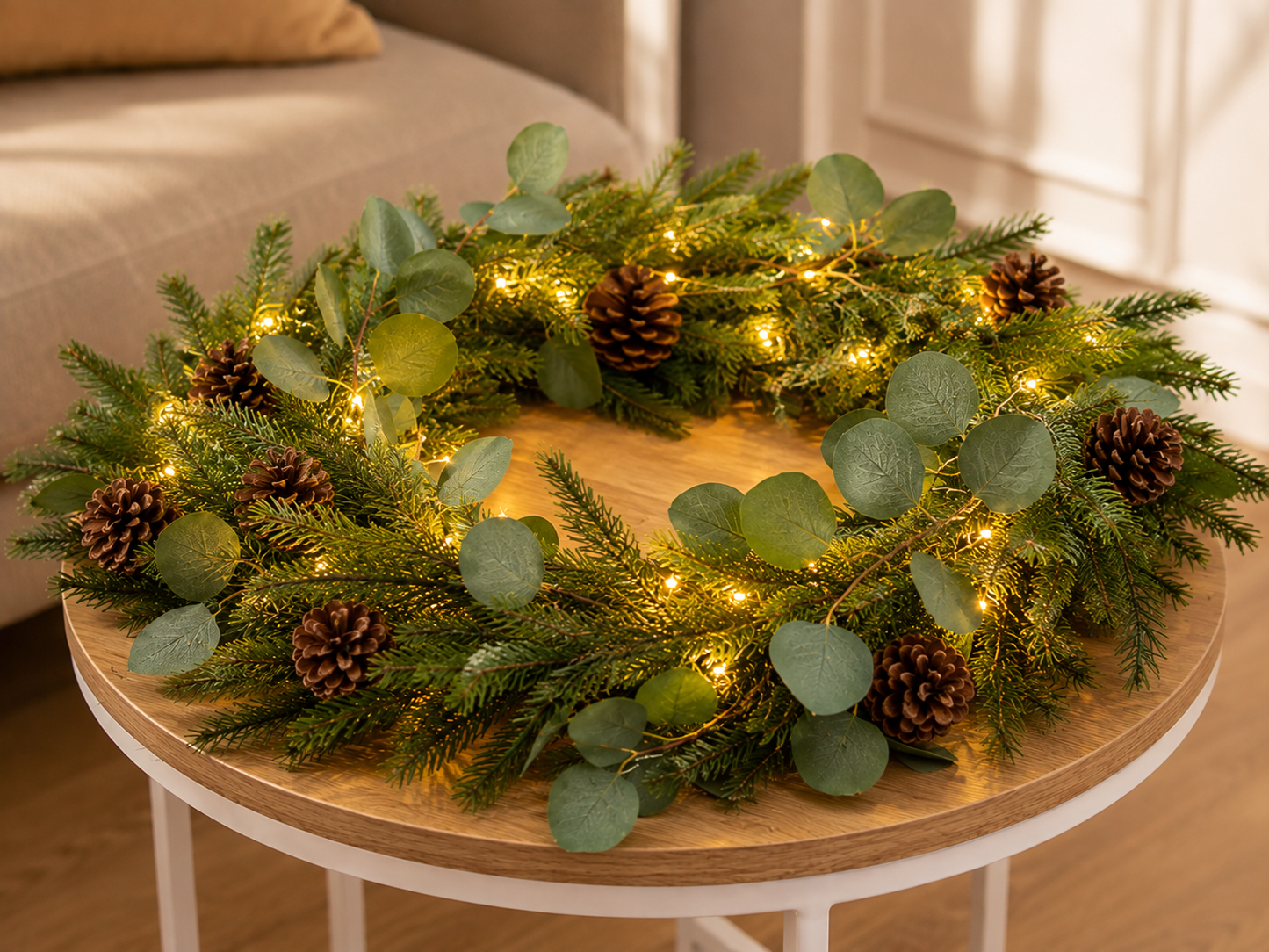 Tchibo LED Kranz Klein 667462 Dekokranz Leuchtkranz Weihnachtsdeko Beleuchtet P1