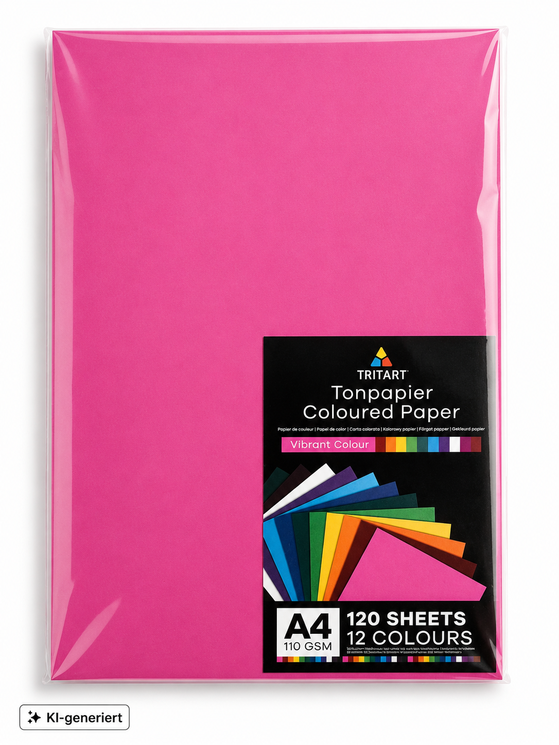 Tritart Tonpapier A4 130g/m² 120 Blatt 12 Farben Buntpapier Bastelpapier Set E1