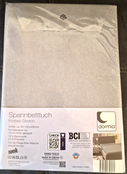 Dormia Spannbettuch, Frottee-Strech, 90x200