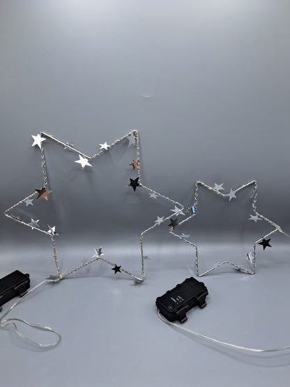 Weltbild LED Hängedeko Sternenzauber 2er Set Sterne Weihnachten Timer Deko HA23