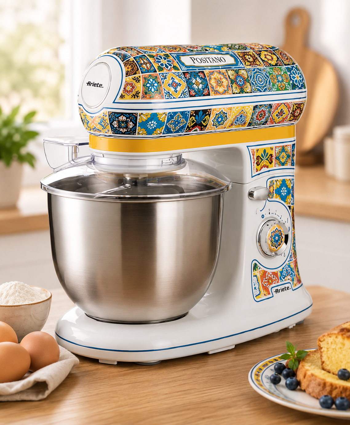 Ariete 1588 Positano Küchenmaschine 5,5L 2400W Edelstahl Rührmaschine Kneten C3
