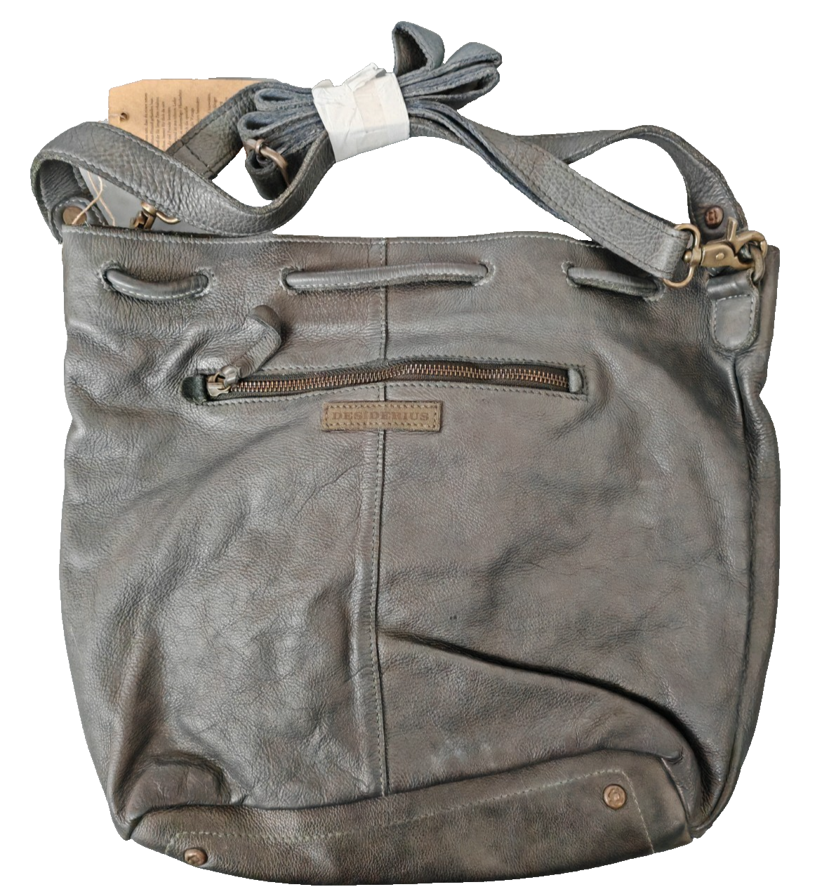 Desiderius Therese Damen Ledertasche Dark Olive Echtleder Schultertasche H2