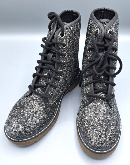 Fritzi aus Preußen Nella Damen Boots Glitter Graphit Schnürstiefel Gr. 36 G1