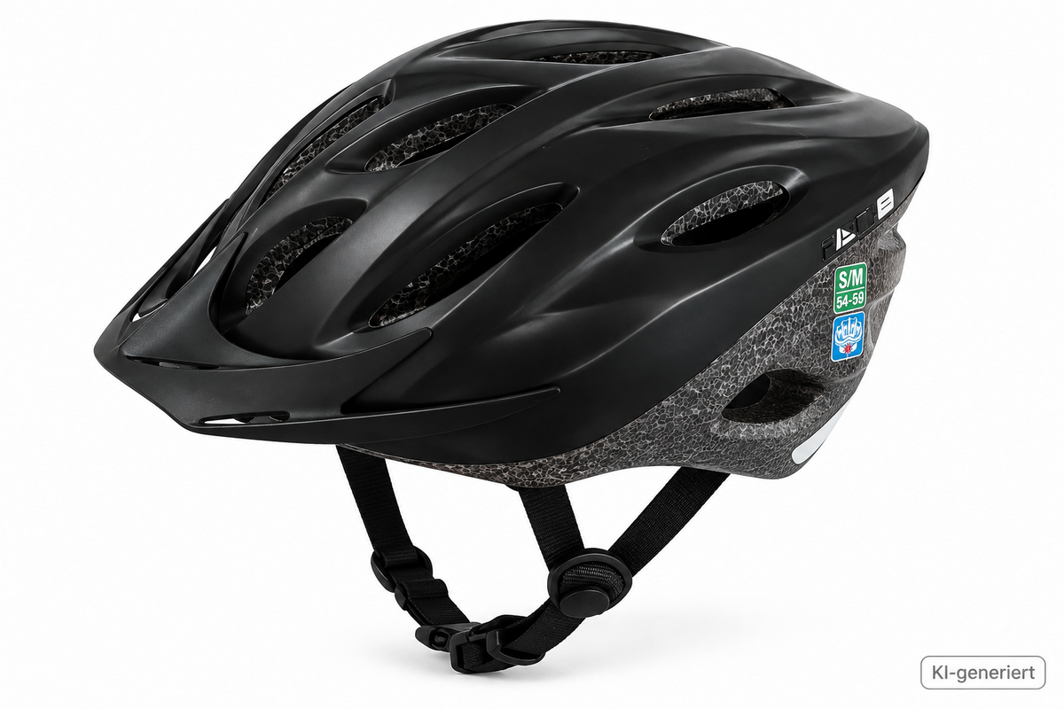 FISCHER Fahrradhelm S/M 54-59 cm Schwarz MTB Radhelm verstellbar GS E2
