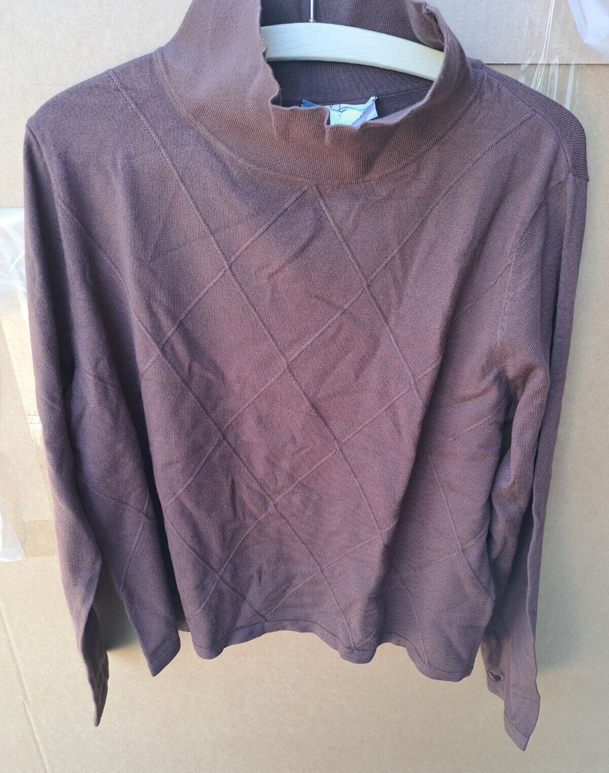 ANNI FOR FRIENDS Pullover Alva 1/1-Arm, Stehkragen Strukturdetails, Größe 42