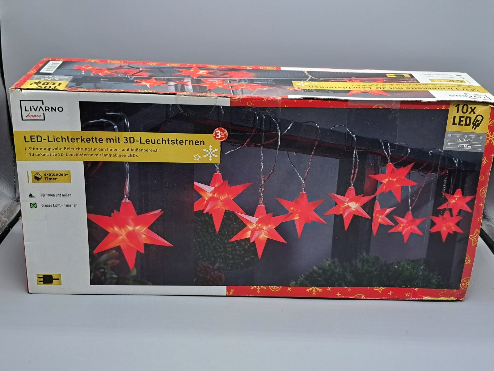 LIVARNO HOME LED-LICHTERKETTE MIT 3D-LEUCHTSTERNEN