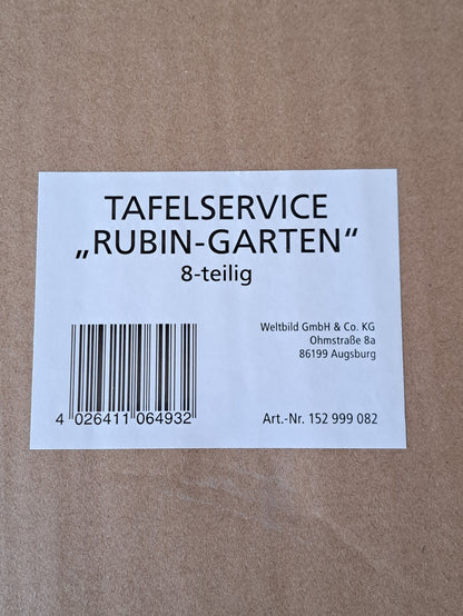 Weltbild Rubin Garten Tafelservice 8tlg Porzellan Teller Set Braun Beige HA17