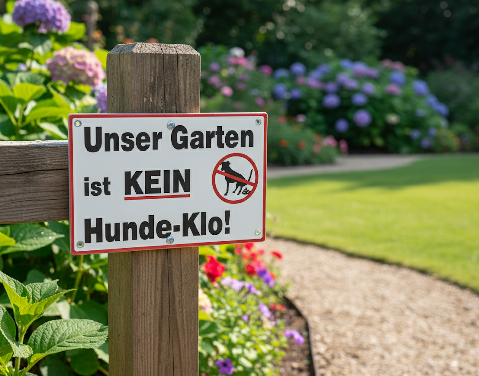 Gartenschild Unser Garten ist kein Hunde-Klo 19x12 cm Metallschild Hunde B6