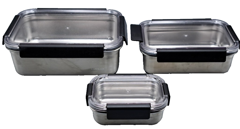 LocknLock Frischhaltedosen Set Edelstahl 310ml–2L Vorratsdosen Küche