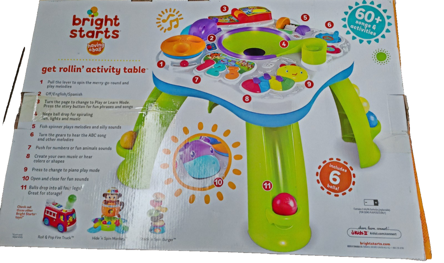 Bright Starts Spieltisch Having a Ball Get Rollin 4 Sprachen Musik Lernspiel