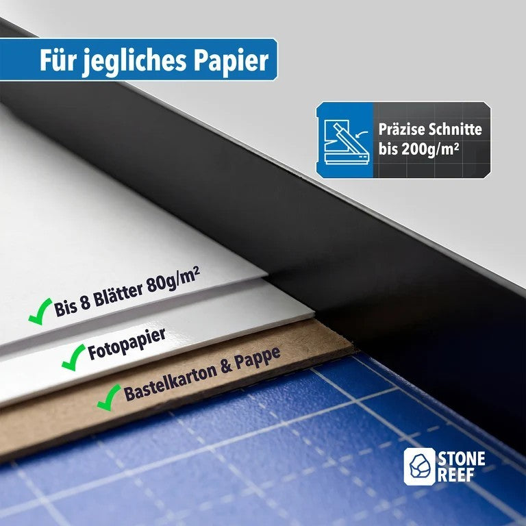 STONEREEF Papierschneider Hebelschneider A4 Schneidemaschine Papier Cutter D7