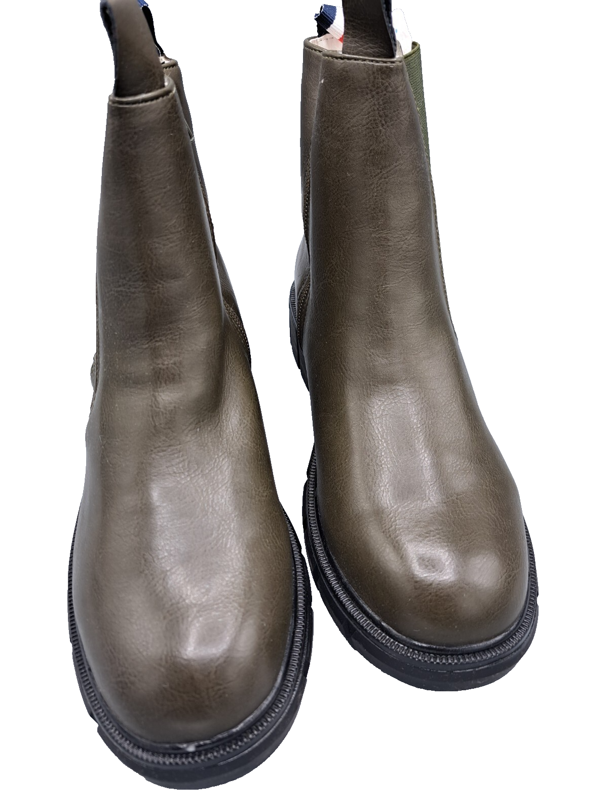Inselhauptstadt Damen Chelsea Boots Gr. 40 Khaki Taupe Stiefeletten Profilsohle