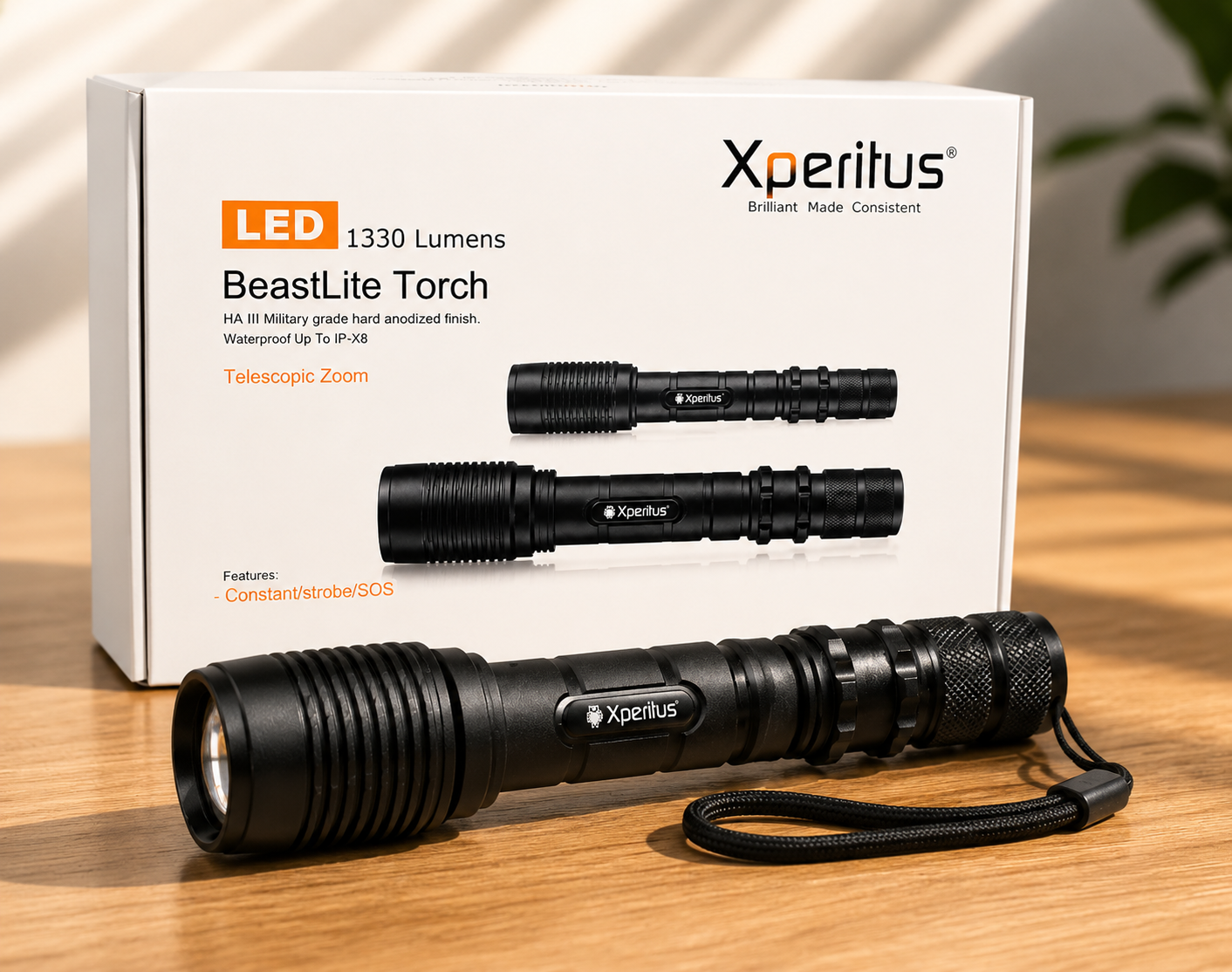 Xperitus BeastLite LED Taschenlampe 1330 Lumen USB Outdoor Camping Tactical A6