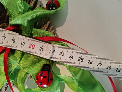 Weidenherz 25 cm Maiglöckchen Marienkäfer Türkranz Frühlingsdeko B3