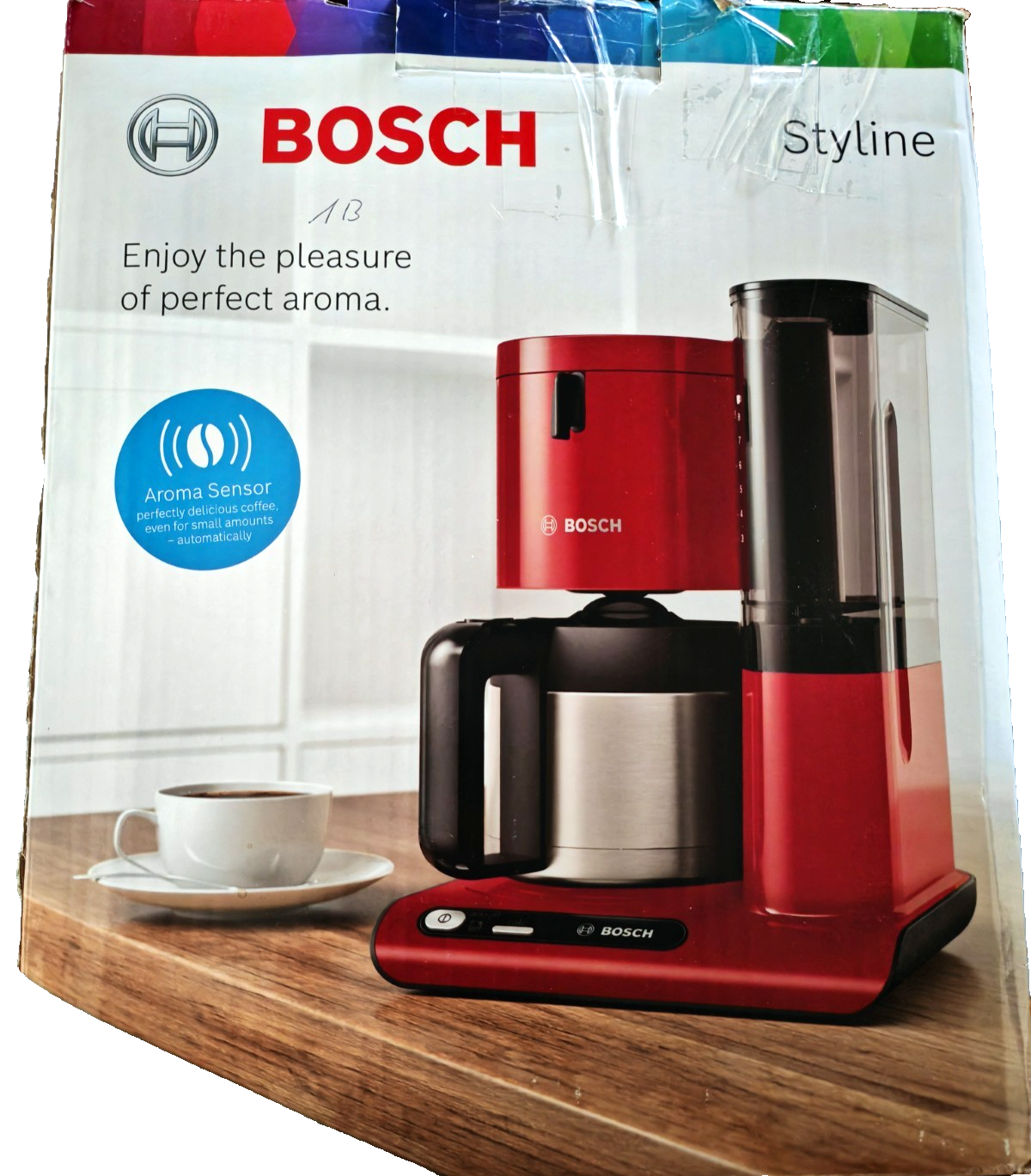 Bosch Styline TKA8A054 Kaffeemaschine Thermokanne 1,1L 1100W Rot Kaffee B-03