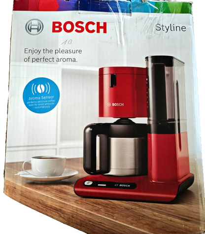 Bosch Styline TKA8A054 Kaffeemaschine Thermokanne 1,1L 1100W Rot Kaffee B-03
