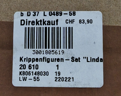 Krippenfiguren Set Linda 11-teilig Weihnachtskrippe Figuren Holzbox E7