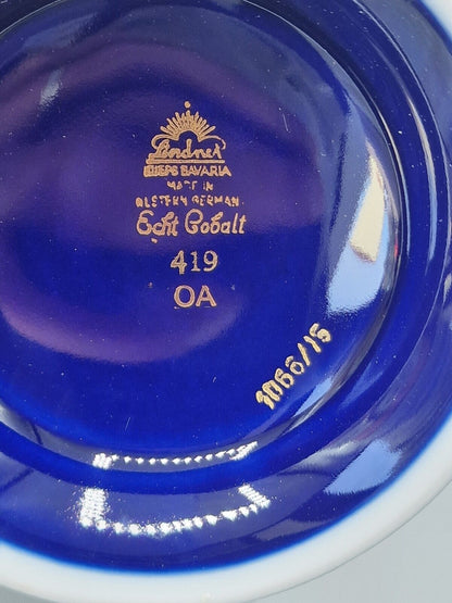 Lindner Porzellan, Vase, Ätzgold Kobalt, Handarbeit